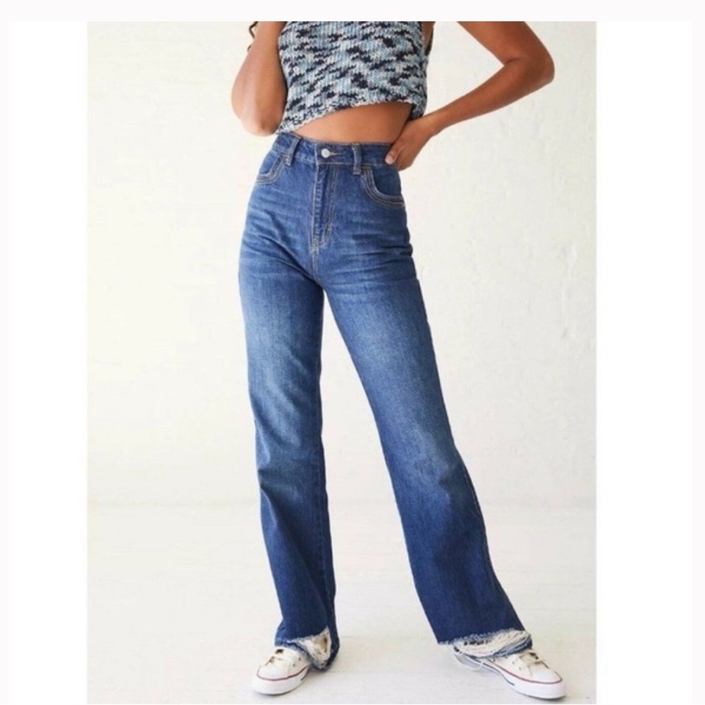 Free People We The Free Fields Flare High Waisted Jeans Size 26